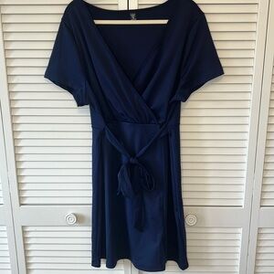 Shein Navy Wrap Dress Size 1XL